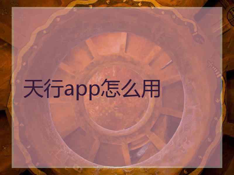 天行app怎么用