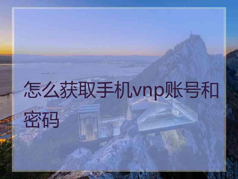 怎么获取手机vnp账号和密码