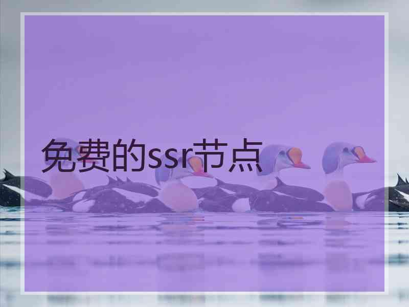 免费的ssr节点