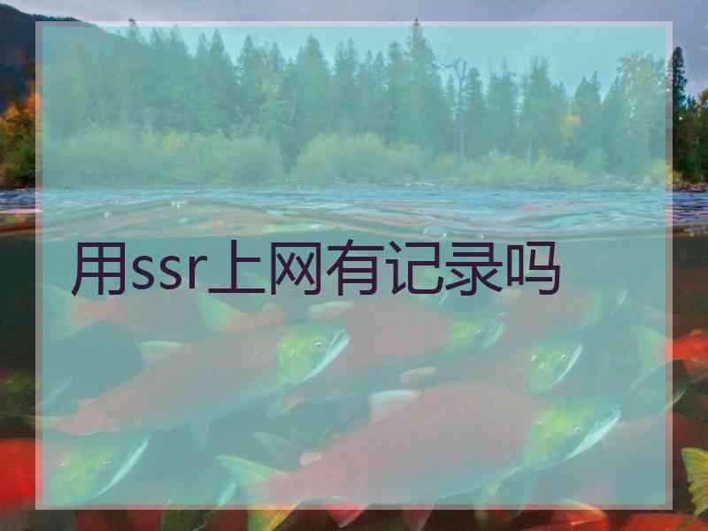 用ssr上网有记录吗