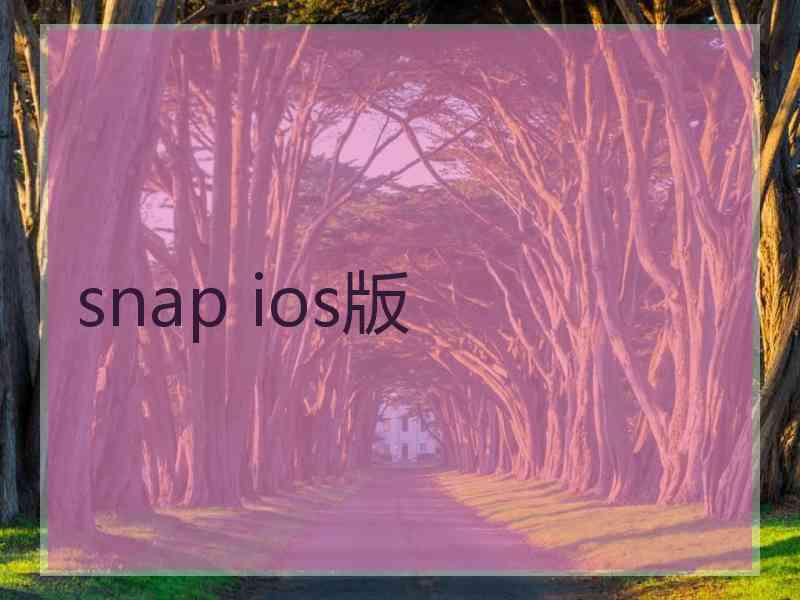 snap ios版